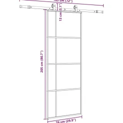 vidaXL Puerta corredera con juego herrajes negro 76x205 cm ESG vidrio Online