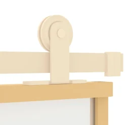 vidaXL Puerta corredera dorada vidrio ESG esmerilado aluminio 76x205cm Dorado y mate Online