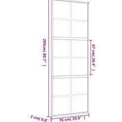 vidaXL Puerta corredera dorada vidrio ESG esmerilado aluminio 76x205cm Dorado y mate Online