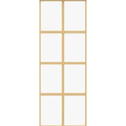 vidaXL Materiales De Construcción-Puerta corredera dorada de vidrio ESG transparente y aluminio