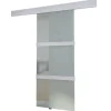 vidaXL Puerta corredera de cristal y aluminio 178 cm plateado Best