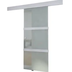 vidaXL Puerta corredera de cristal y aluminio 178 cm plateado Best