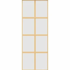 vidaXL Puerta corredera dorada vidrio ESG esmerilado aluminio 76x205cm Dorado Discount