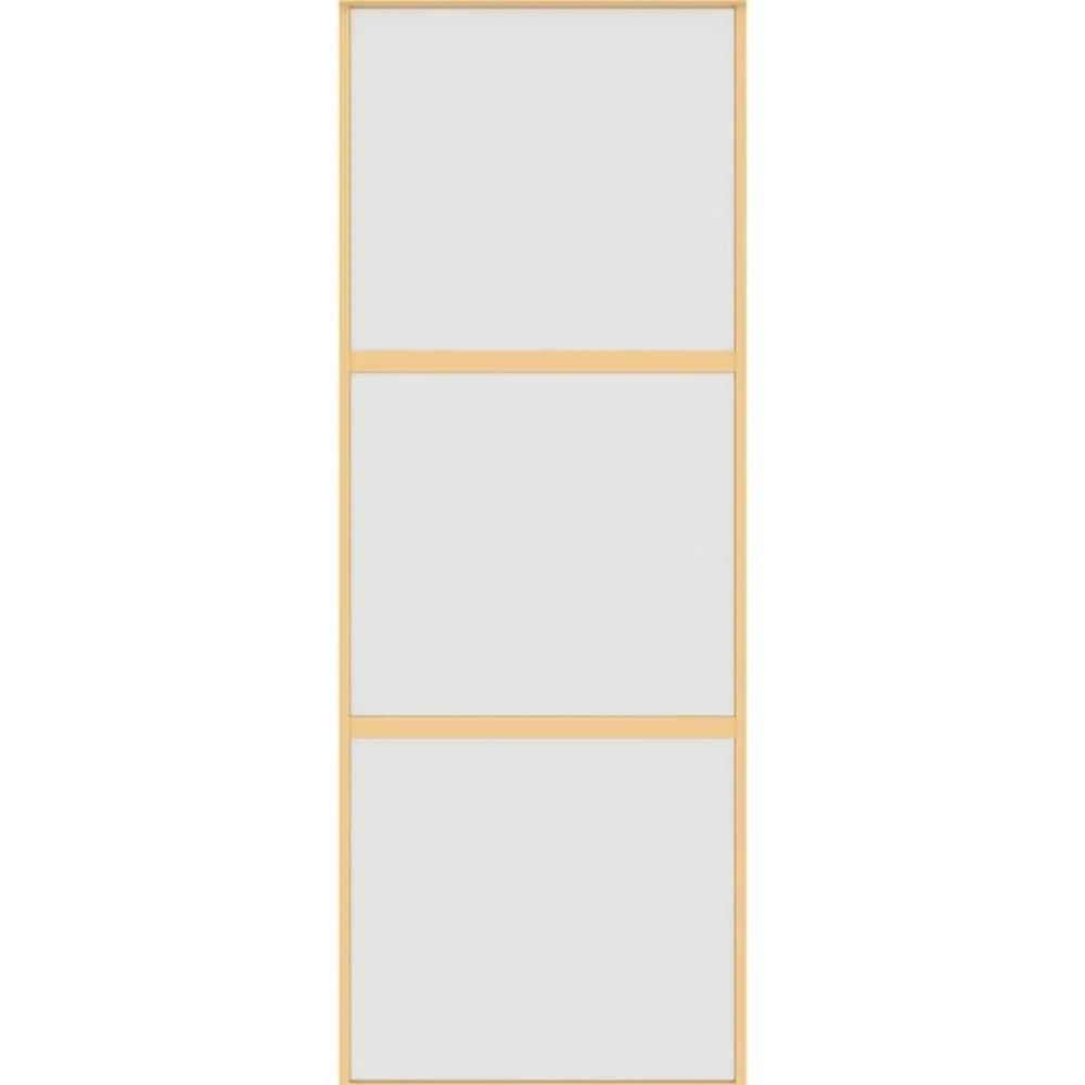 vidaXL Puerta corredera dorada vidrio ESG esmerilado aluminio 76x205cm Dorado y mate Best