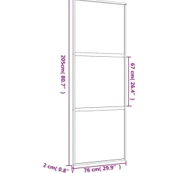 vidaXL Puerta corredera dorada vidrio ESG esmerilado aluminio 76x205cm Dorado y mate Best