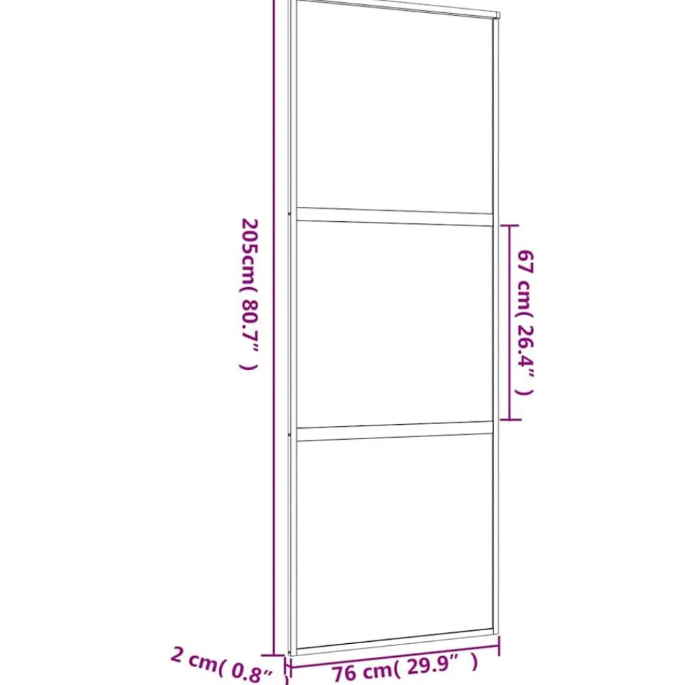 vidaXL Puerta corredera dorada vidrio ESG esmerilado aluminio 76x205cm Dorado y mate Best