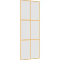 vidaXL Materiales De Construcción-Puerta corredera dorada vidrio ESG esmerilado aluminio 76x205cm