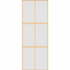 vidaXL Materiales De Construcción-Puerta corredera dorada vidrio ESG esmerilado aluminio 76x205cm