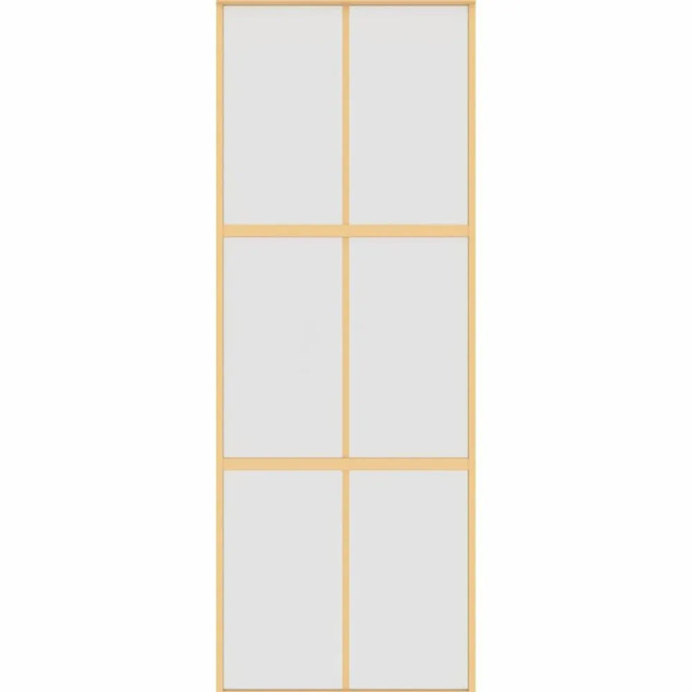 vidaXL Materiales De Construcción-Puerta corredera dorada vidrio ESG esmerilado aluminio 76x205cm
