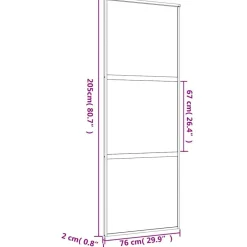vidaXL Puerta corredera dorada de vidrio ESG transparente y aluminio Dorado Online