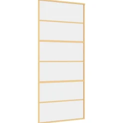 vidaXL Puerta corredera dorada de vidrio ESG transparente y aluminio Dorado Discount