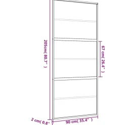 vidaXL Puerta corredera dorada de vidrio ESG transparente y aluminio Dorado Discount