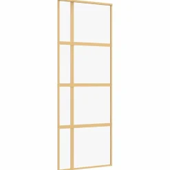 vidaXL Puerta corredera dorada de vidrio ESG transparente y aluminio Dorado Best