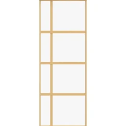 vidaXL Puerta corredera dorada de vidrio ESG transparente y aluminio Dorado Best