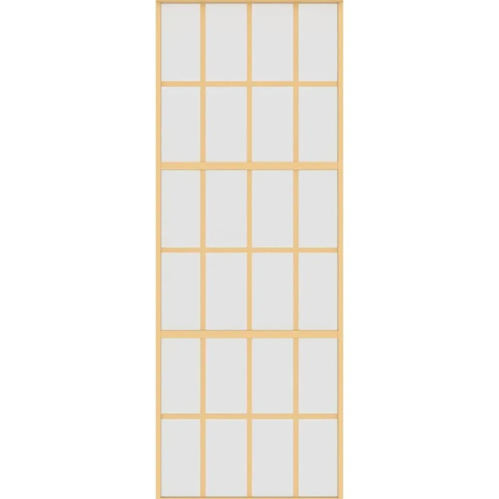 vidaXL Puerta corredera dorada vidrio ESG esmerilado aluminio 76x205cm Dorado y mate Clearance