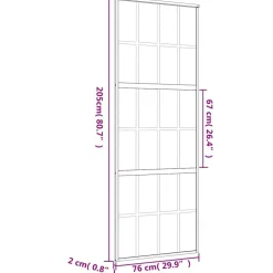 vidaXL Puerta corredera dorada vidrio ESG esmerilado aluminio 76x205cm Dorado y mate Clearance