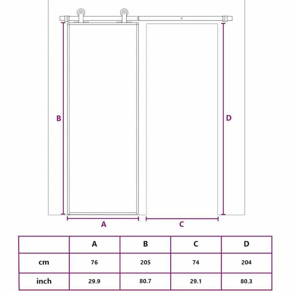 vidaXL Puerta corredera dorada vidrio ESG esmerilado aluminio 76x205cm Dorado y mate Clearance
