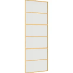 vidaXL Materiales De Construcción-Puerta corredera dorada vidrio ESG esmerilado aluminio 76x205cm