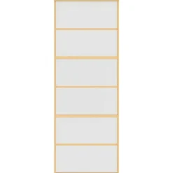 vidaXL Materiales De Construcción-Puerta corredera dorada vidrio ESG esmerilado aluminio 76x205cm
