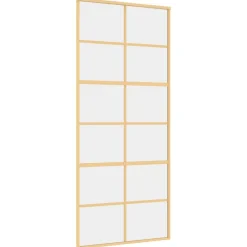 vidaXL Puerta corredera dorada de vidrio ESG transparente y aluminio Dorado Hot