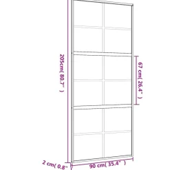 vidaXL Puerta corredera dorada de vidrio ESG transparente y aluminio Dorado Hot