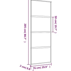 vidaXL Materiales De Construcción-Puerta corredera dorada de vidrio ESG transparente y aluminio