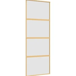 vidaXL Puerta corredera dorada vidrio ESG esmerilado aluminio 76x205cm Dorado Clearance
