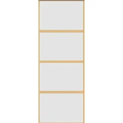vidaXL Puerta corredera dorada vidrio ESG esmerilado aluminio 76x205cm Dorado Clearance