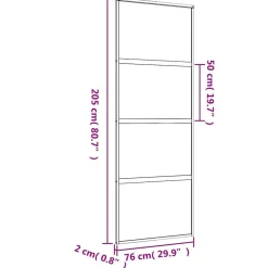 vidaXL Puerta corredera dorada vidrio ESG esmerilado aluminio 76x205cm Dorado Clearance