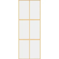 vidaXL Materiales De Construcción-Puerta corredera dorada de vidrio ESG transparente y aluminio
