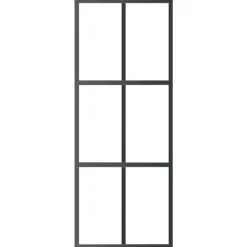vidaXL Materiales De Construcción-Puerta corredera ESG vidrio y aluminio negra 76x205 cm