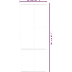 vidaXL Materiales De Construcción-Puerta corredera ESG vidrio y aluminio negra 76x205 cm