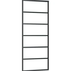 vidaXL Puerta corredera ESG vidrio y aluminio negra 76x205 cm Outlet
