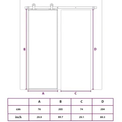 vidaXL Puerta corredera ESG vidrio y aluminio negra 76x205 cm Outlet
