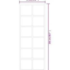 vidaXL Puerta corredera ESG vidrio y aluminio negra 76x205 cm Discount