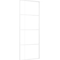 vidaXL Puerta corredera ESG vidrio y aluminio blanca 76x205 cm Blanco Clearance