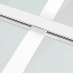 vidaXL Puerta corredera ESG vidrio y aluminio blanca 76x205 cm Blanco Clearance