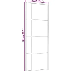 vidaXL Puerta corredera ESG vidrio y aluminio blanca 76x205 cm Blanco Clearance