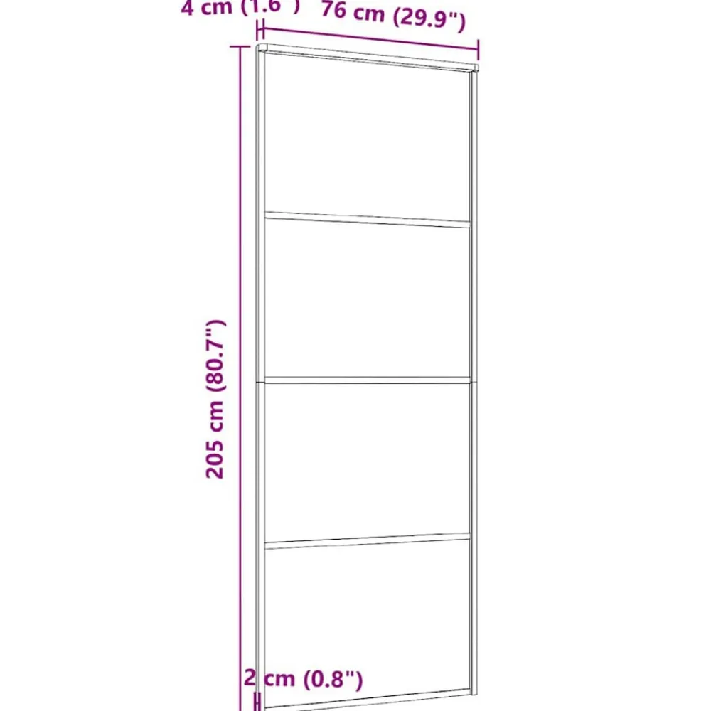vidaXL Puerta corredera ESG vidrio y aluminio 76x205 cm Blanco