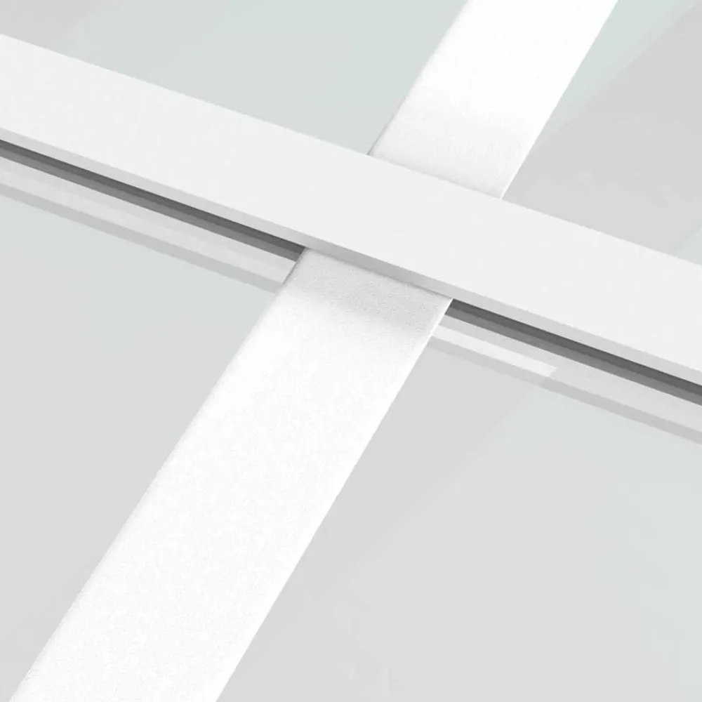 vidaXL Materiales De Construcción-Puerta corredera ESG vidrio y aluminio blanca 76x205 cm