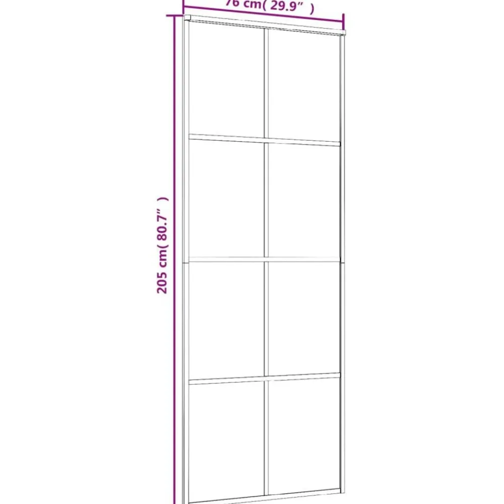 vidaXL Materiales De Construcción-Puerta corredera ESG vidrio y aluminio blanca 76x205 cm