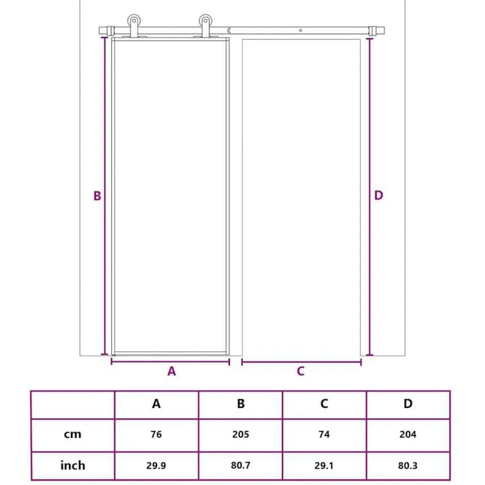 vidaXL Materiales De Construcción-Puerta corredera ESG vidrio y aluminio blanca 76x205 cm