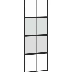 vidaXL Puerta corredera set herrajes vidrio templado aluminio 76x205cm