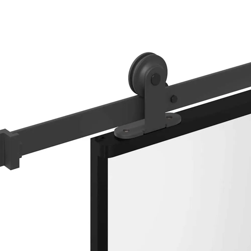 vidaXL Puerta corredera set herrajes vidrio templado aluminio 76x205cm