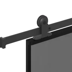 vidaXL Materiales De Construcción-Puerta corredera set herrajes vidrio templado aluminio 76x205cm