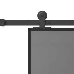 vidaXL Materiales De Construcción-Puerta corredera set herrajes vidrio templado aluminio 76x205cm