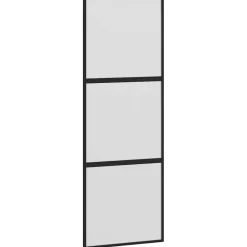 vidaXL Puerta corredera set herrajes vidrio templado aluminio 76x205cm Clearance