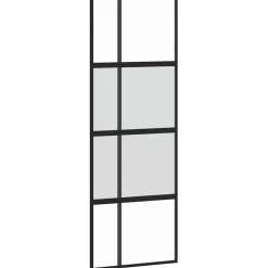 vidaXL Materiales De Construcción-Puerta corredera set herrajes vidrio templado aluminio 76x205cm