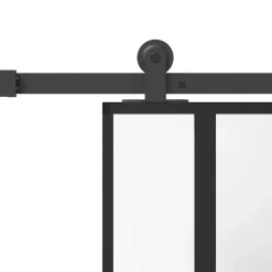 vidaXL Materiales De Construcción-Puerta corredera set herrajes vidrio templado aluminio 76x205cm