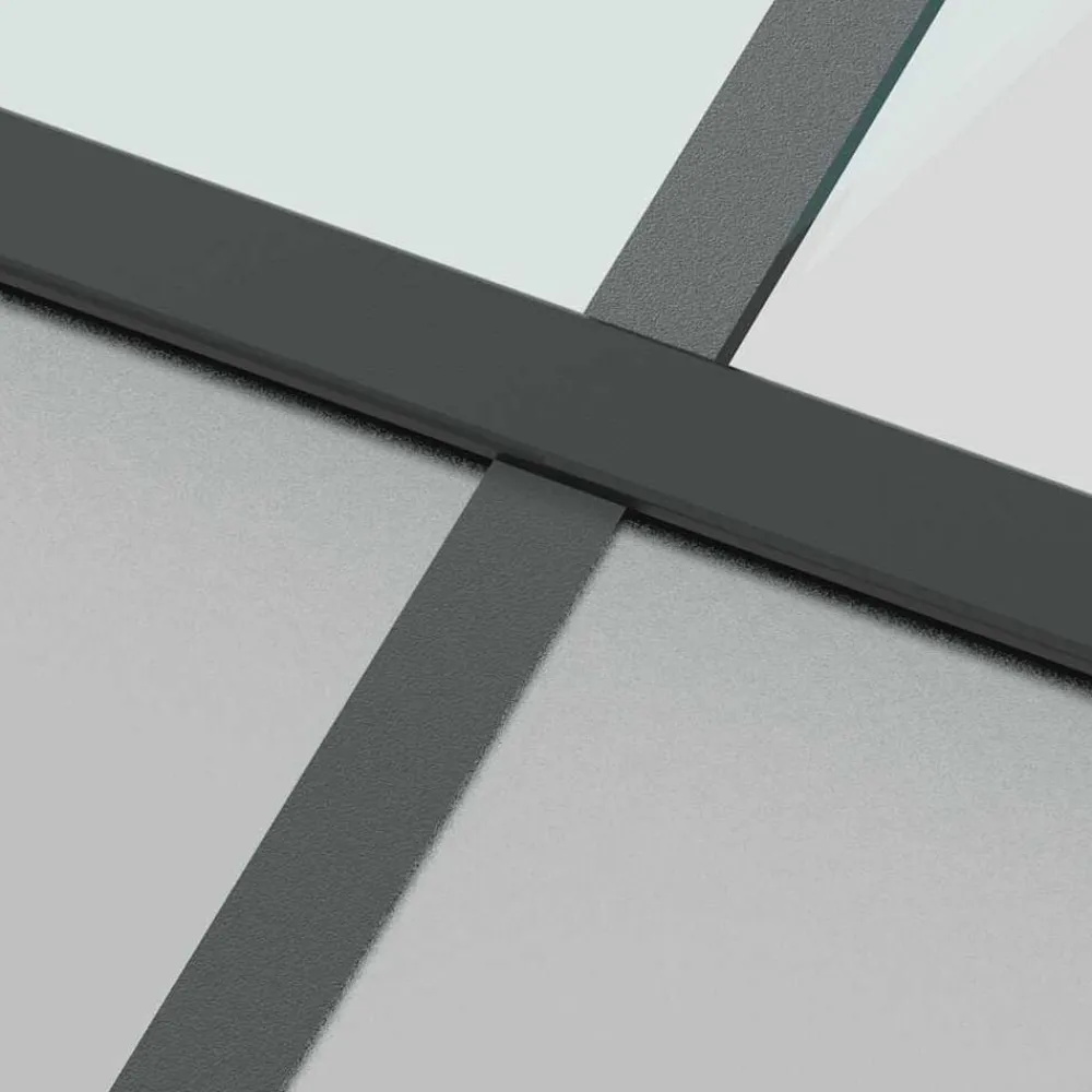 vidaXL Puerta corredera set herrajes vidrio templado aluminio 76x205cm